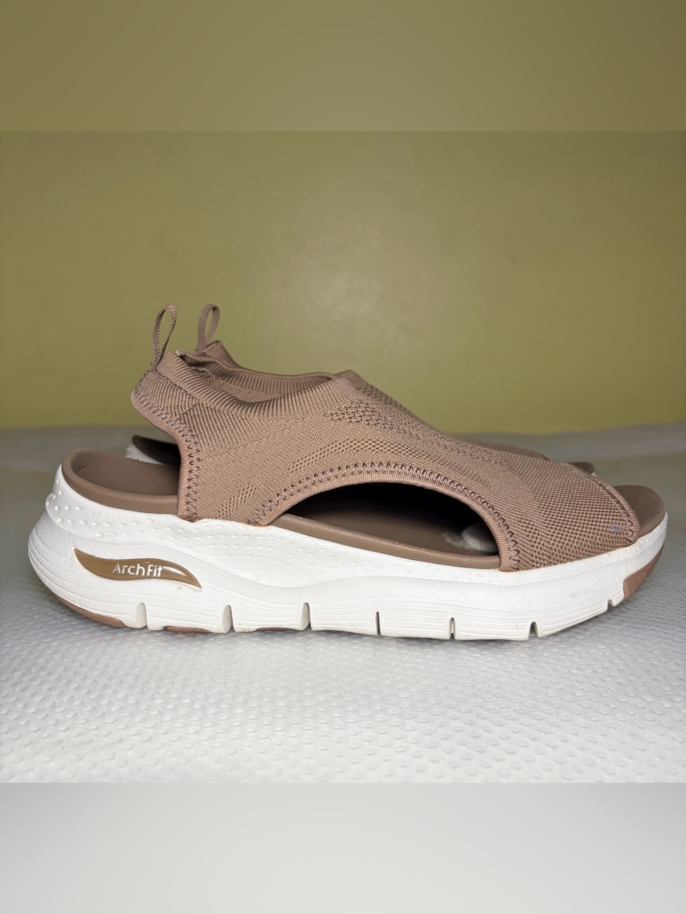 Neutral Taupe Slip-On Women’s Sandal